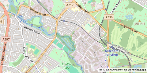 Map of Mitcham, Surrey