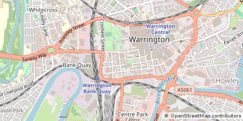 Map of Warrington, Cheshire