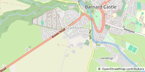 Map of Barnard Castle, County Durham