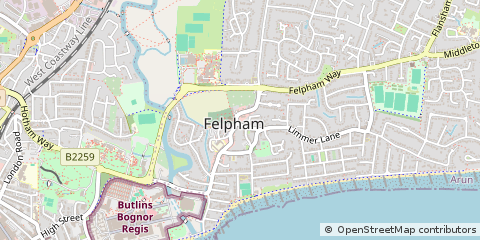 Map of Felpham, West Sussex