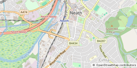 Map of Neath, West Glamorgan