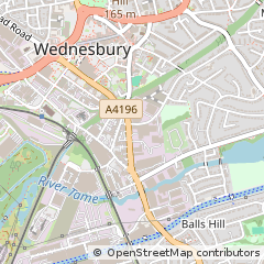 Map of Wednesbury, West Midlands