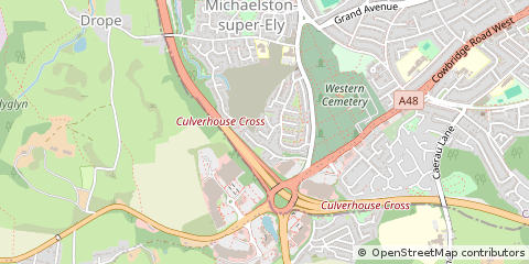 Map of Cardiff, South Glamorgan