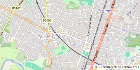 Map of Didsbury, Greater Manchester
