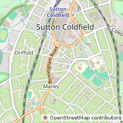 Map of Sutton Coldfield, West Midlands
