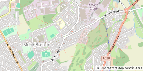 Map of Barnsley, South Yorkshire