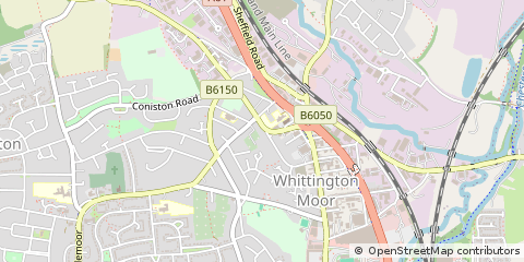 Map of Chesterfield, Derbyshire