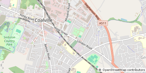 Map of Coalville, Leicestershire