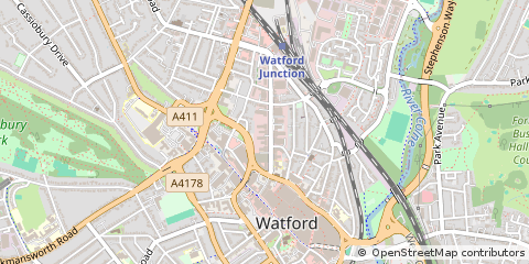 Map of Watford, Herts
