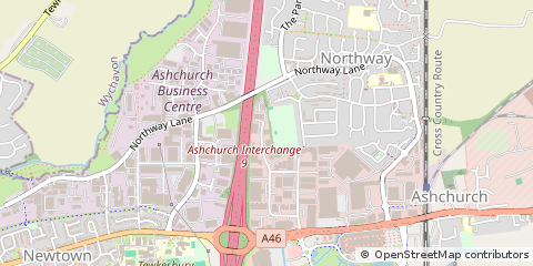 Map of Tewkesbury, Gloucestershire