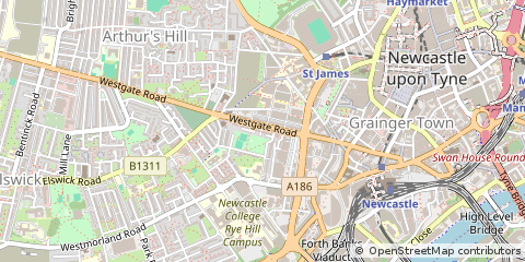 Map of Newcastle Upon Tyne