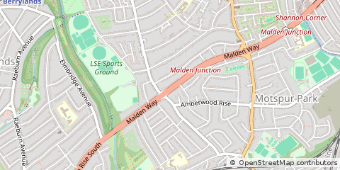 Map of NEW Malden, Surrey