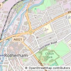 Map of Rotherham, South Yorkshire