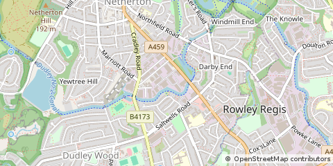 Map of Netherton, Dudley, West Midlands