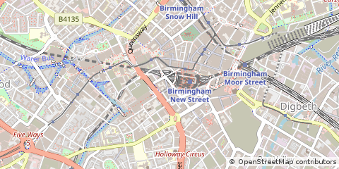 Map of Birmingham, West Midlands