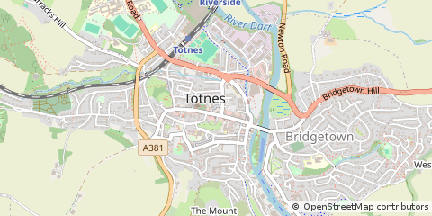 Map of Totnes, Devon