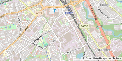 Map of Bolton, Lancashire
