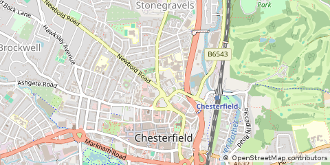 Map of Chesterfield, Derbyshire