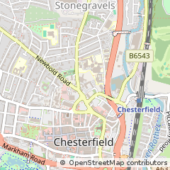 Map of Chesterfield, Derbyshire