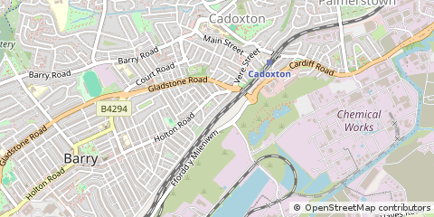 Map of Barry, Vale of Glamorgan