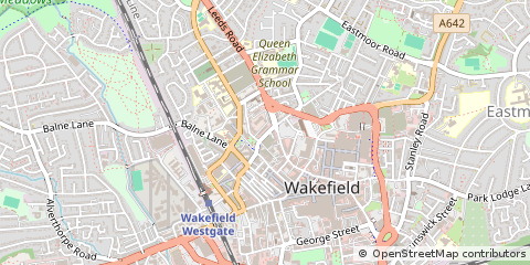 Map of Wakefield, West Yorkshire