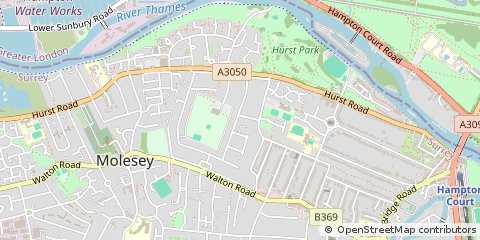 Map of West Molesey, Surrey