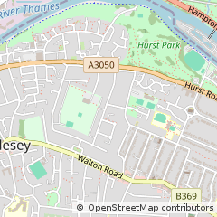 Map of West Molesey, Surrey