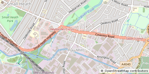 Map of Birmingham, West Midlands