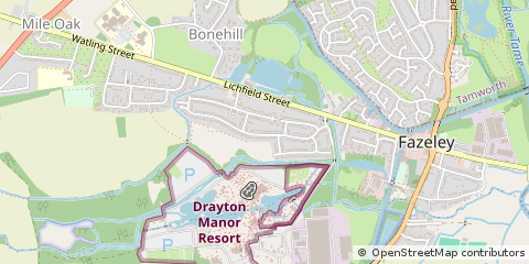 Map of Tamworth, Staffordshire