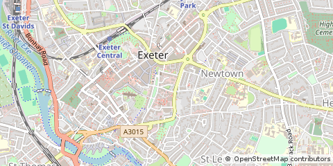 Map of Exeter, Devon