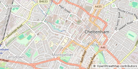 Map of Cheltenham, Gloucestershire