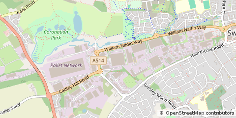 Map of Swadlincote, Derbyshire