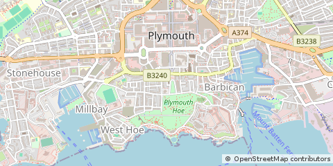 Map of Plymouth, Devon