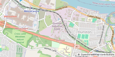 Map of Gateshead, Tyne and Wear