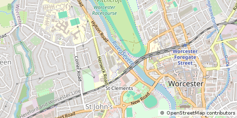 Map of Worcester, Worcestershire