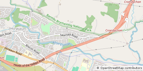 Map of Hirwaun