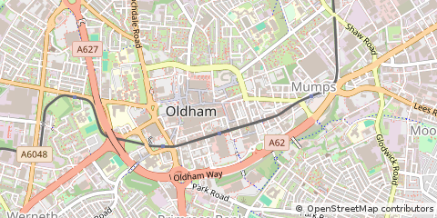 Map of Oldham, Greater Manchester