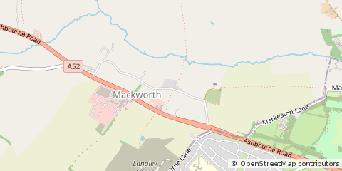 Map of Mackworth Village, Derby Derbyshire