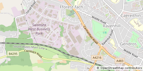 Map of Swansea, West Glamorgan