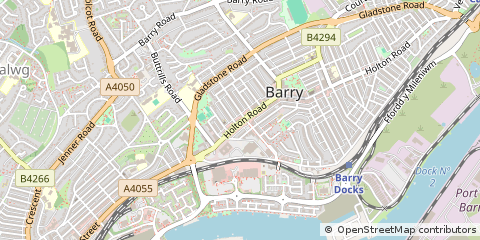 Map of Barry, Vale of Glamorgan