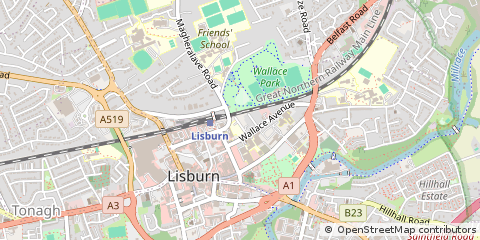 Map of Lisburn, County Antrim