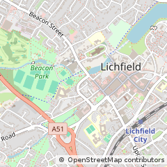 Map of Lichfield, Staffordshire