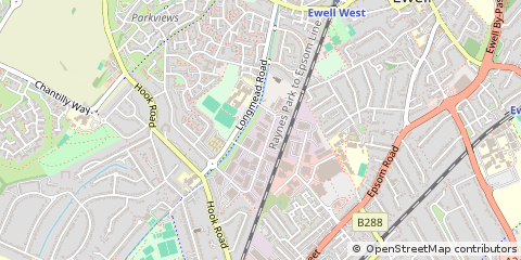 Map of Epsom, Surrey