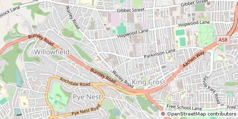 Map of Halifax, West Yorkshire