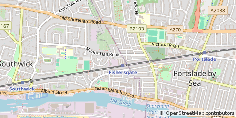 Map of Southwick, West Sussex