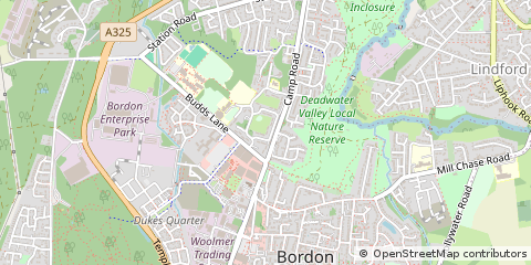 Map of Bordon, Hampshire
