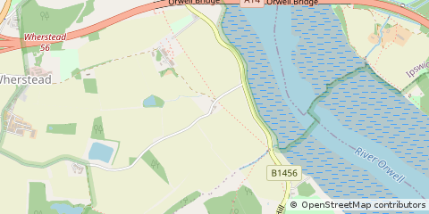 Map of Wherstead, Ipswich, Suffolk