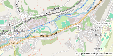 Map of Huddersfield, West Yorkshire