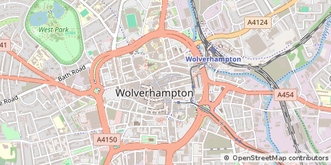 Map of Wolverhampton, West Midlands