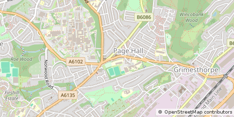 Map of Sheffield, South Yorkshire